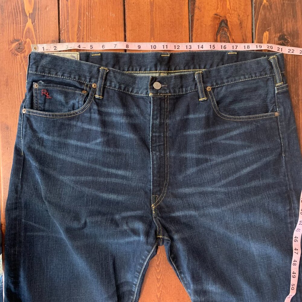 Polo Ralph Lauren Hampton Relaxed Men's 42T / 36 Dark Denim Straight Leg Jeans - Picture 9 of 14